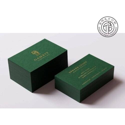 Customized dark green special paper high-end business card printing Phnom Penh production high-end customized stamping business