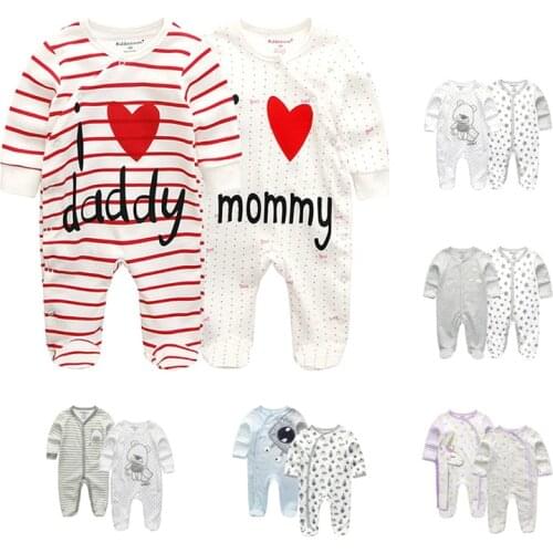 2PCS Cotton Newborn Baby Romper Boy Girl Clothes Jumpsuit Full Sleeve Fashion Cartoon Girls Clothing Tights 0-12M