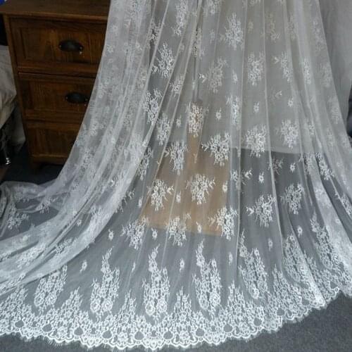 Light thin eyelash lace fabric material DIY wedding veil home curtain table flag shooting decorative edge