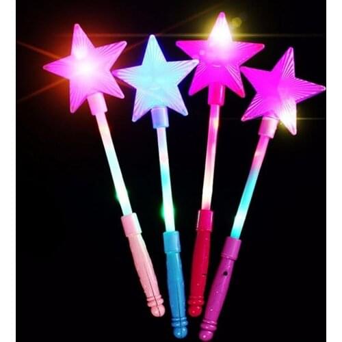 Fashion LED Flashing Light Stick Pentagram Fairy Tale Childrens Toy New Christmas Gift Colorful Flashing Stick Performance Prop