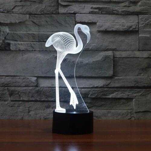 Flamingo Modeling 3d Nightlight Led Energy-saving Touch Decorative Table 3d Light Fixtures Novelty Led Usb Led Night Light