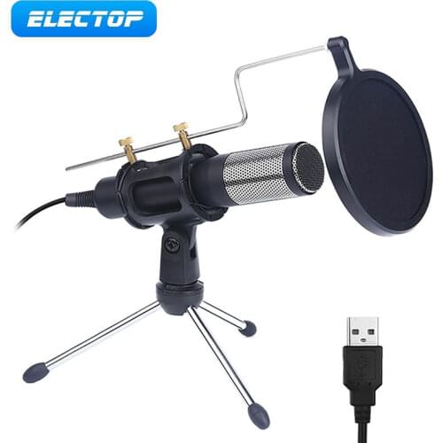 Upgrade Professional Condenser Microphone for Computer with Stand for Phone PC Skype Studio Microphone USB Microfone Karaoke Mic