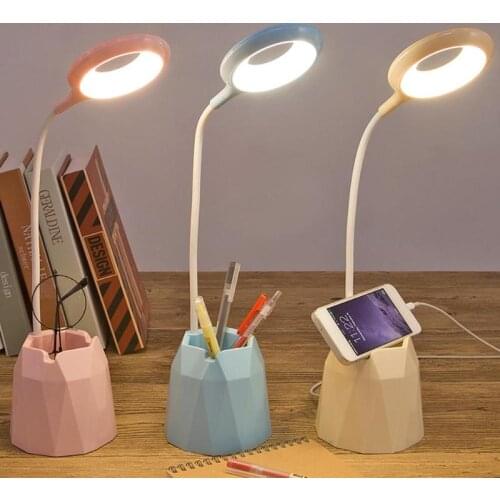Table Lamp Study 3 Modes Touch Rechargeable LED Reading Desk Lamp 4200K--4600K USB Table Light Flexo Lamps Table