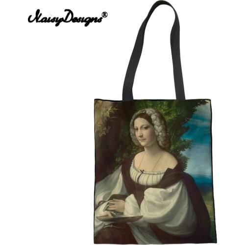 NOISYDESIGNS New Women Luxury Vintage Style Handbags Female Canvas Tote Shoulder Bags Folding Crossbody Shopper Bags for Ladies