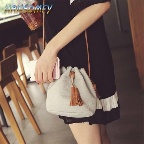 HANSOMFY brand new small shoulder bag ladies Messenger bag ladies PU leather handbag purse tassel female Messenger bag LZ-26