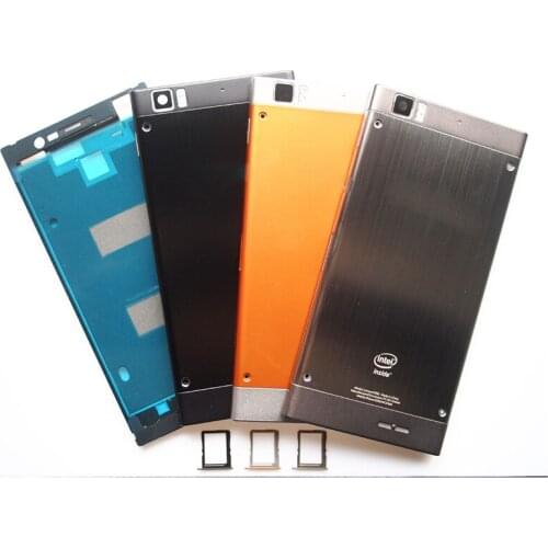 BaanSam New LCD Front Frame Battery Door Back Cover SIM Card Tray Slot Housing Case For Lenovo K900 With Power Volume Buttons