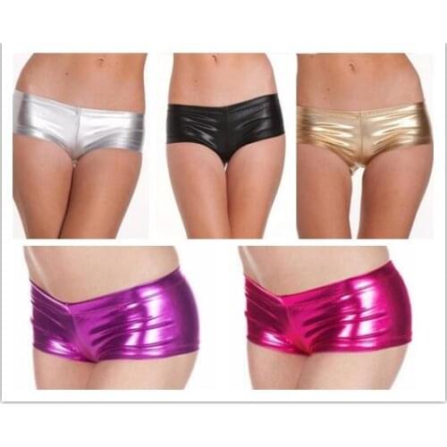 Pole dancing club show clothing patent leather shorts sexy boxer shorts new