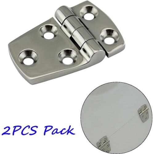 2Pcs Heavy Duty ss316 stainless steel Boat Butt Hinge for Caravan RV Deck Cabinet Drawer Flush Door hinge Silver 38x57MM