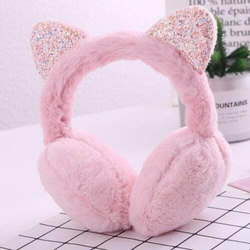 Hang Ear Cover Warm Winter Earmuffs Female Headwear Cartoon Ear Muffs Fur Earmuffs Cold Ear Warmer Fold Ear Protection Headband