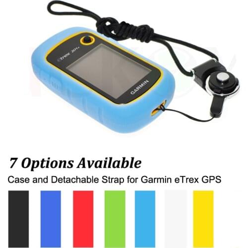 Hiking Handheld GPS Accessories Silicon Rubber Case+Black Detachable Ring Neck Strap for Garmin eTrex 10 20 30 10x 20x 30x 309x