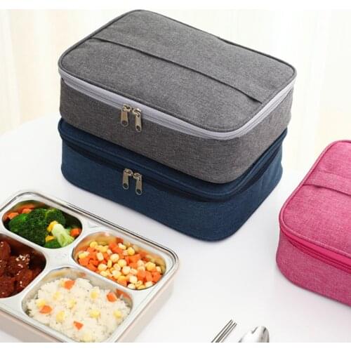 Rectangular Insulated Lunch Bag with Thickened Aluminium Foil and Handle Portable Soft Wearable Waterproof Picnic Bag TS2