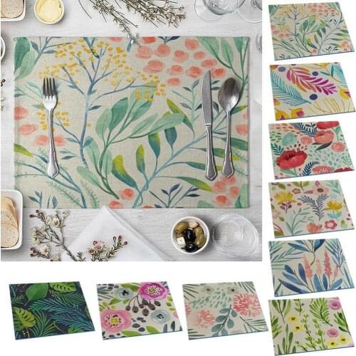 Multicolor Leaves Flower Kitchen Dining Table Mat Heat Insulated Pad Placemat