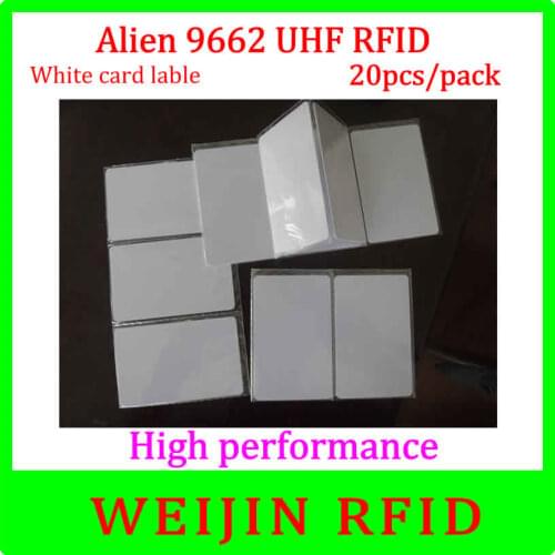 Alien authoried 9662 860-960MHZ UHF RFID Card 20 pcs per pack Alien Higgs3 915M EPC 54x86x0.9mm PVC card free shipping
