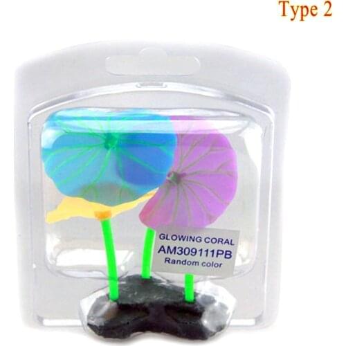 Artificial Glowing Lotus Leaf Mushroom Coral Reef Luminous Stones Aquarium Decoration Fish Tank Ornament