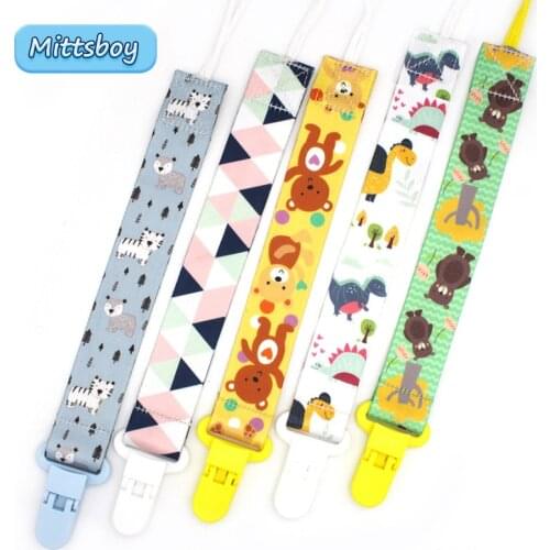 Comfortable Material Pacifier Cute Baby Clips Chain Dummy Clip Holder Nipples Children Cartoon Pacifier Clip Soother Holder Gift