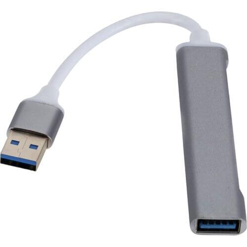 USB3.0 Hub Aluminum Alloy 4-Port USB 3.0 Splitter Adapter Plug and Play for PC Laptop