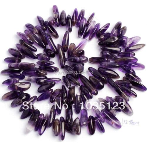 High Quality 10-16mm Pretty Natural Amethysts Stick Shape Gems Loose Beads Strand 38cm DIY Jewelry Making w43