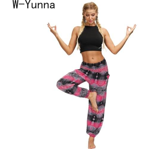 W-Yunna Summer New Streetwear Loose Fashion Harem Pants Floral Print Jogger Women Pants High Waist Pants Loose Pantalon Femme
