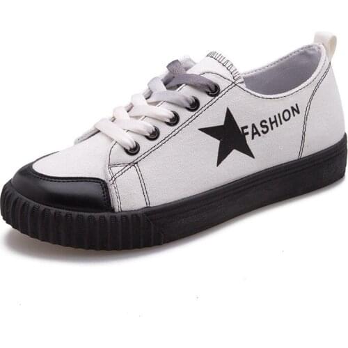 Womens shoes small white shoes new Chinese style bf student canvas shoes female wild lace up low-top single shoes fashion walki