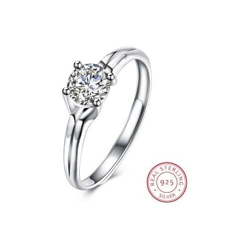 Fashion High Quailty 925 Sterling Silver Wedding Ring For Women Design AAA Zircon Adjustable Band Anniversary Gift ESH-R0017