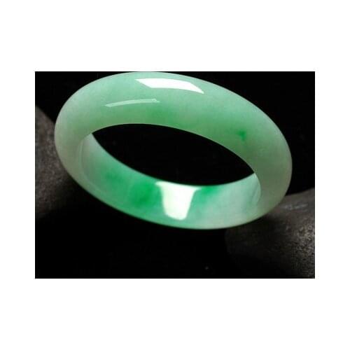 Zheru Jewelry Natural Burmese Jade 54-64mm Light Green Bracelet Elegant Princess Jewelry Best Gift for Mother and Girlfriend