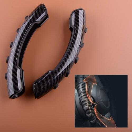 1 Pair Non-Slip 37-38cm Universal Interior Steering Wheel Booster Cover Carbon Fiber Style Plastic Car Accessories