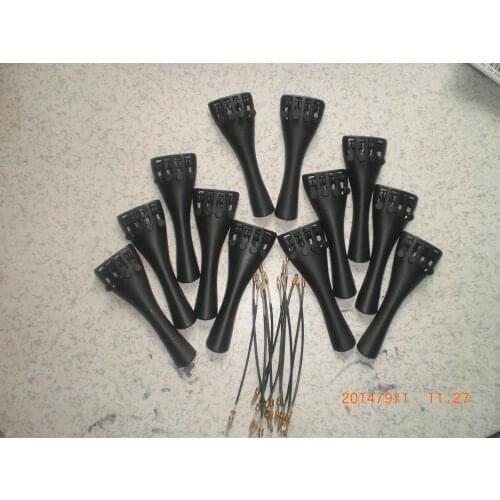 12 PCs Aluminum Alloy Violin Tail PIece 4/4 with 12 PCs Violin tail gut