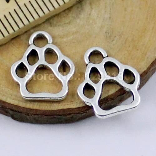 200pcs/lot Metal Zinc Alloy Silver Tone House Animal claw Pendant For Necalace DIY Jewelry Making Accessories 13x11mm (K01018)