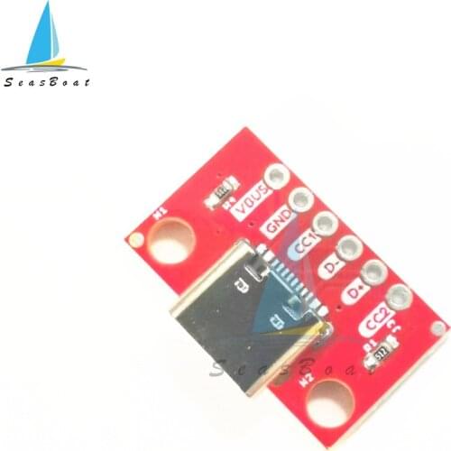 5Pcs TYPE-C Female Connector Converter Test Board USB3.1 16P to 2.54 High Current Power Adapter Board Module