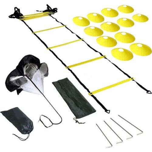 6M Speed Agility Training Ladder Fitness Training Sports Equipment Cones Markers Training Equipment Kit with Resistance Soccer
