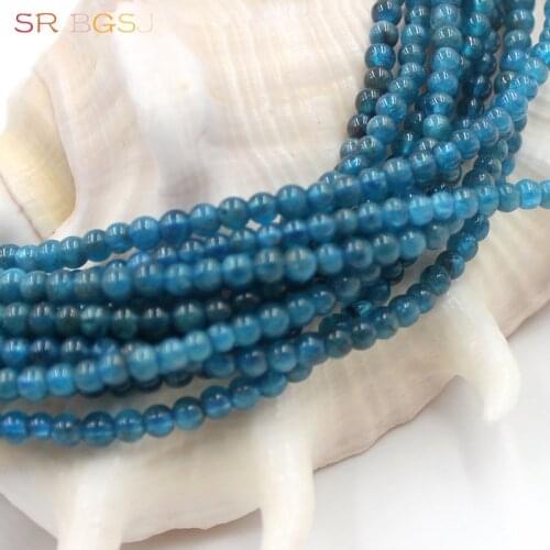 Free Shipping 4mm Round Blue Kyanite Natural Stones Spacer Beads For Jewelry Making Bead Strand 15"