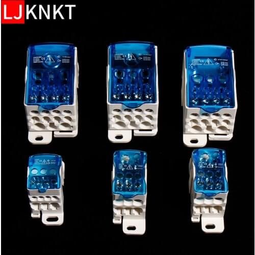 UKK80A 125A 160A 250A 400A 500A Din Rail Distribution Box Block One In Multiple Out Power Wire Connector Electric Universal