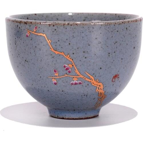 Retro Flower Single Master Cup Japanese Style Vintage Tea Cup 70m Bird Small Plum blossom Bowl Porcelain Small Tea Accessories