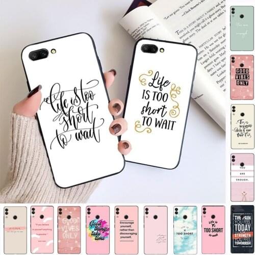 Proverb Phrase Motto Simple English word Phone Case For huawei honor 10 10i 10lite 8c 8A 8X 9 9lite 20 20s 20i mate20 Coque
