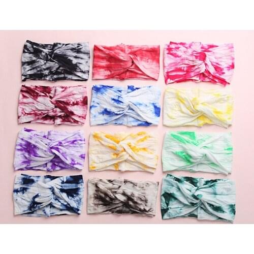 Baby Headband Twist Bohemian Headbands For Girls Headwrap Children Wide Tie-Dye Turban Cotton Bandage Infants Soft Headwear