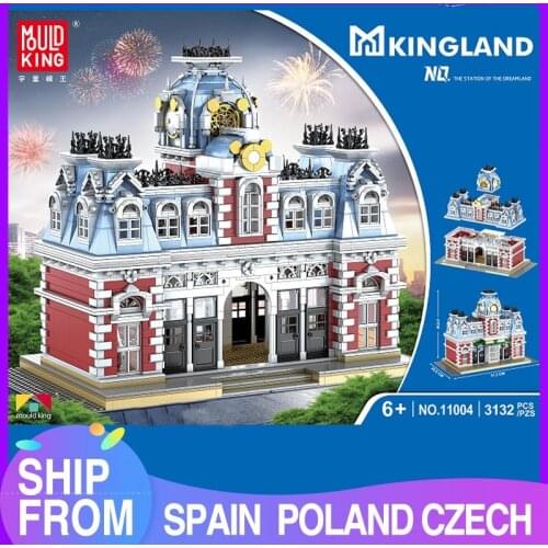 MOULD KING Streetview Building Blocks The Station of The Creamland Model sets Assembly Bricks Kid Educational Toy Birthday Gifts