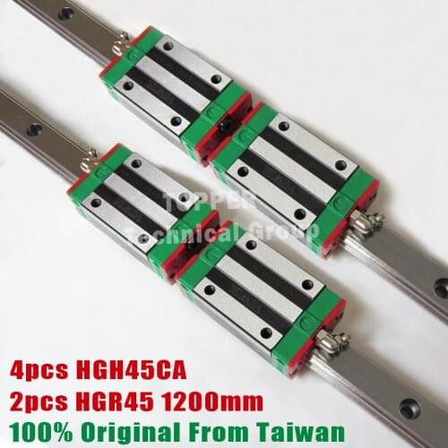 HIWIN HGH45CA slide block with 1200mm linear guide rail HGR45 for CNC parts guias lineales cnc 45mm