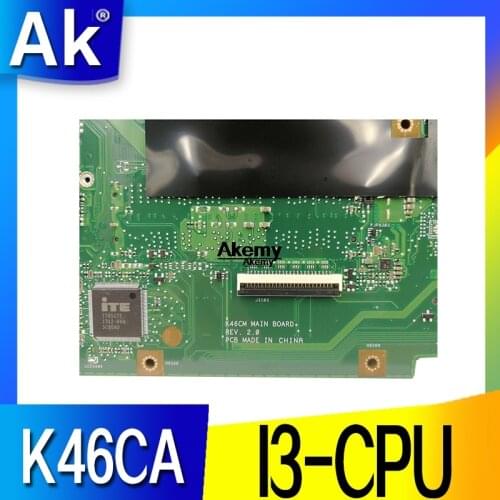 K46CA Laptop Motherboard For Asus K46C K46CM K46CB S46C A46C I3-CPU original Mainboard 100% test ok