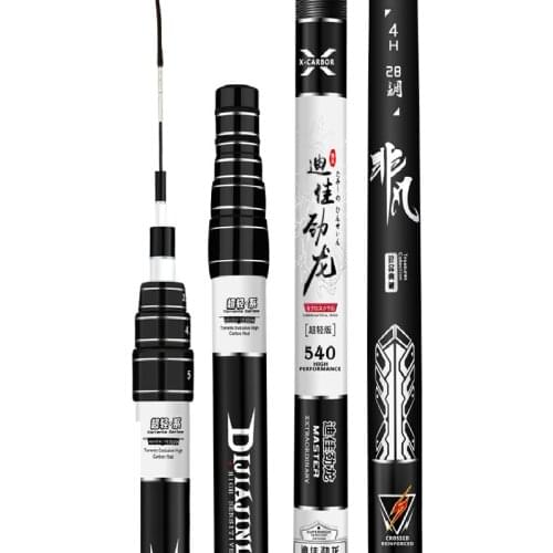 Carbon Telescopic Fishing Rod 4H 6H Hard Carp Fishing Pole 4.5m-7.2m Taiwan Fishing Olta Long Section Hand Canne Vara De Pesca