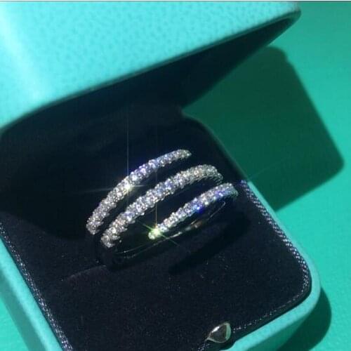 Choucong Odyssee wrap around Promise Ring 925 sterling Silver AAAAA cz Cross Party Wedding Band Rings For Women Bridal Jewelry