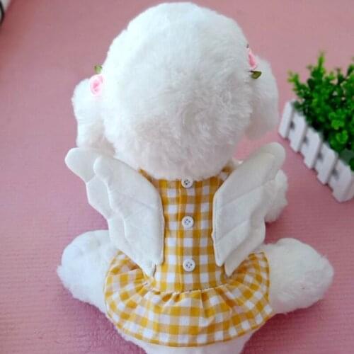 Cute Wing Pet Dog Dress Plaid Dog clothes Sweet Sling Skirt Puppy summer clothes Dresses for Small Dogs clothing for chihuahua