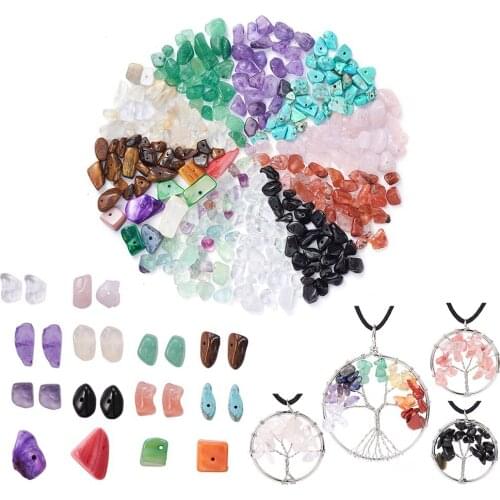 Irregular Chips Stone Beads Kit Clip Chain for Jewelry Bracelet Making