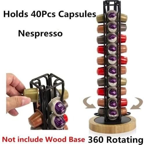 Stainless Steel 40 Cups Nespresso Coffee Capsules Pods Holder Storage Stand Rack Drawers Coffee Capsules Shelves Organization
