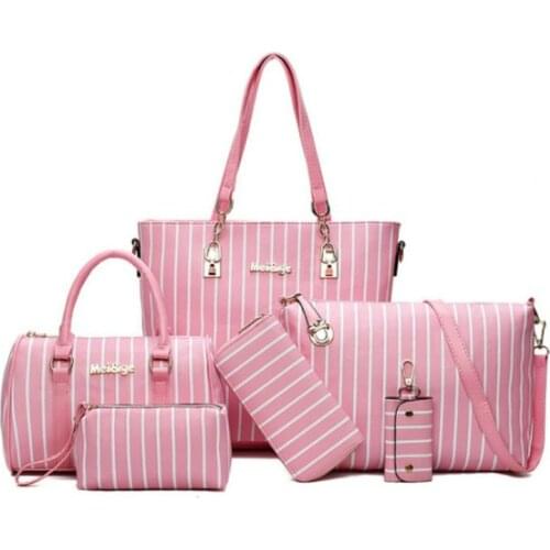 New Fashion Womens Handbag+Shoulder Bag+Purse+Card Holder 5pcs Set Tote Cross-Body Pouch Wallet High Quality PU Leather