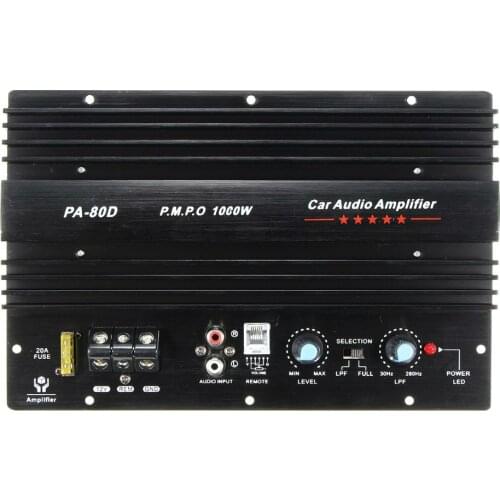 Newest PA-80D car-amplifier 12V 1000W Mono Car Audio Power Amplifier Powerful Bass Subwoofers Amplifier