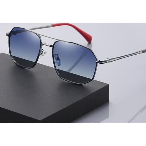 2021 New Men Polarized Sunglasses Metal Polygon Glasses Frame Outdoor Anti-glare Driving Fishing Shades UV400