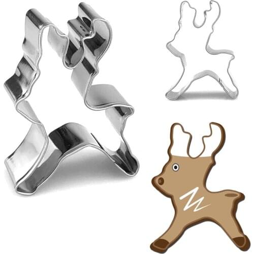 Deers Cookie Cutter Stainless Steel Biscuit Knife Baking Fruit Kitchen Tools Mold Embossing Printing