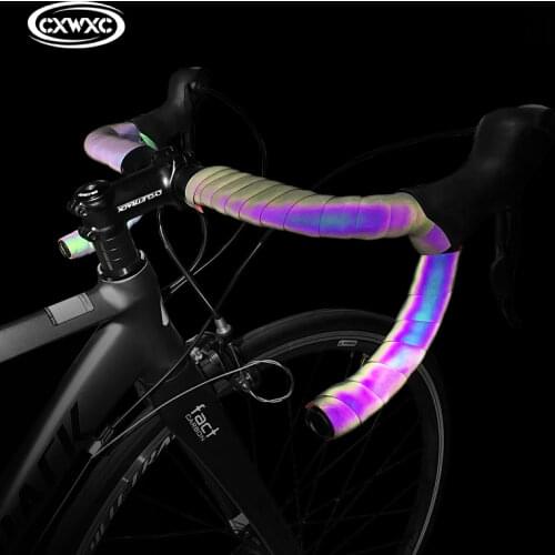 CXWXC Bicycle Reflective Handlebar Tape for Road Bike Bar Tape Wrap PU Anti Skid EVA Cycling Handlebar Tapes Bicycle Accessories