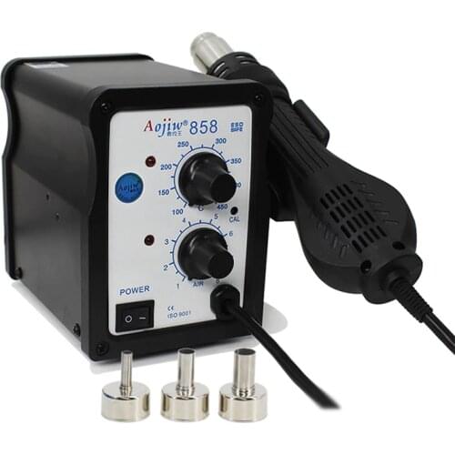 700W Hot Air Gun Desoldering Soldering Station 858 SMD BGA Rework Welding Repair Tools with 5mm 8mm 10mm Air Nozzles