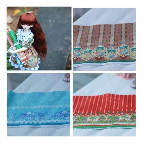 Blyth doll dress diy Chiffon Fabric For Sewing Doll Clothes blyth Dress Skirt Patchwork Christmas doll clothes diy cloth 16*47cm